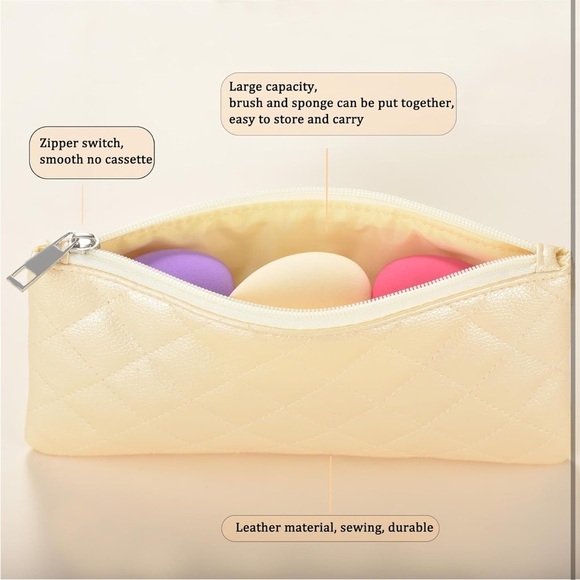 Makeup Brush Set with Sponges and Case - Picture 2 of 9